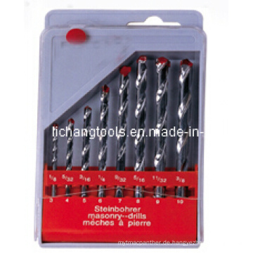 8PCS Masonry Drill Bit Set mit Kunststoffbox